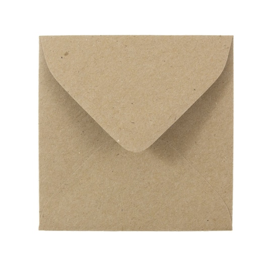 JAM Paper 3.13&#x22; x 3.13&#x22; Brown Kraft Bag Square Recycled Invitation Envelopes
